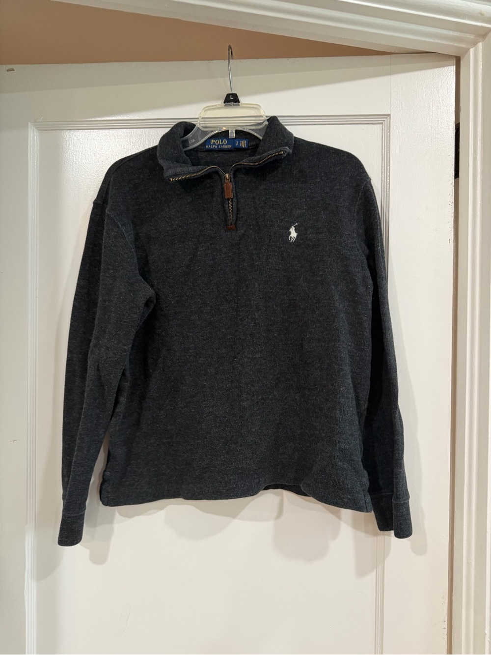 Polo by Ralph Lauren Dark Charcoal Quarter-Zip Pullover Sweater